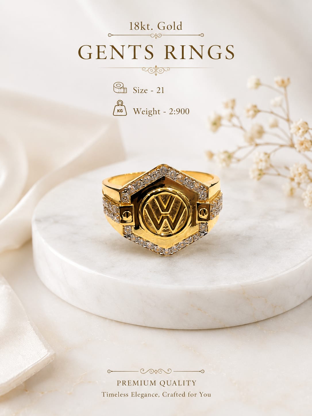 18kt gold gents ring