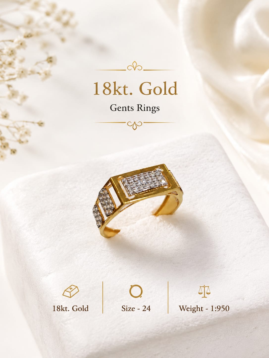 18kt gold gents ring