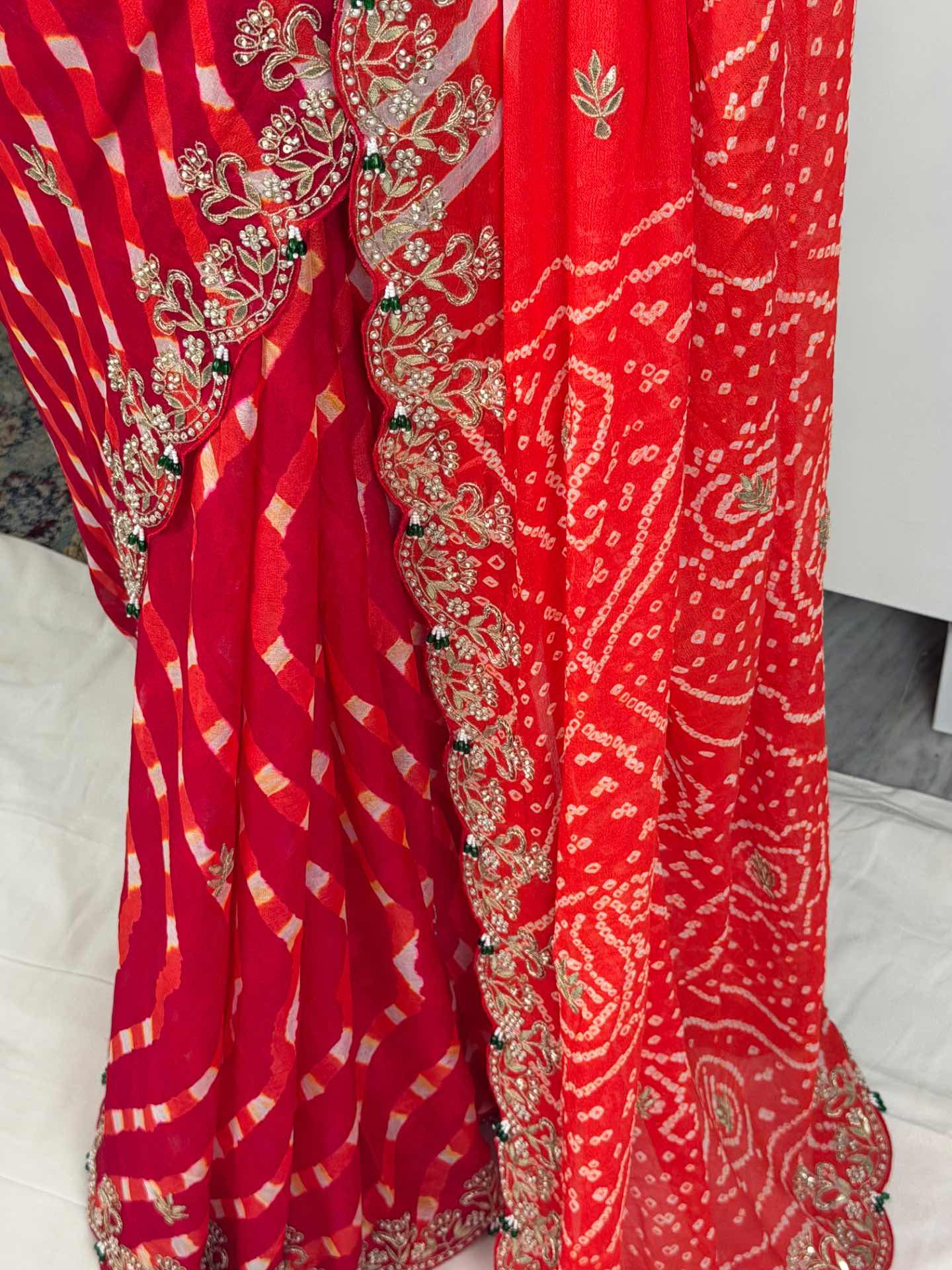 lehariya emb saree