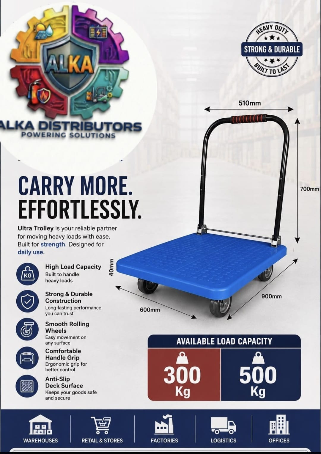 Hand trolley 500 kg